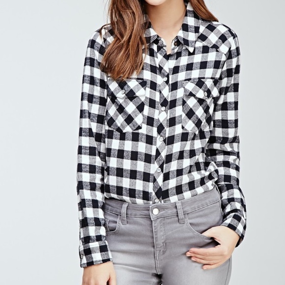 Flannel White and Black Checker shirt - Picture 1 of 5